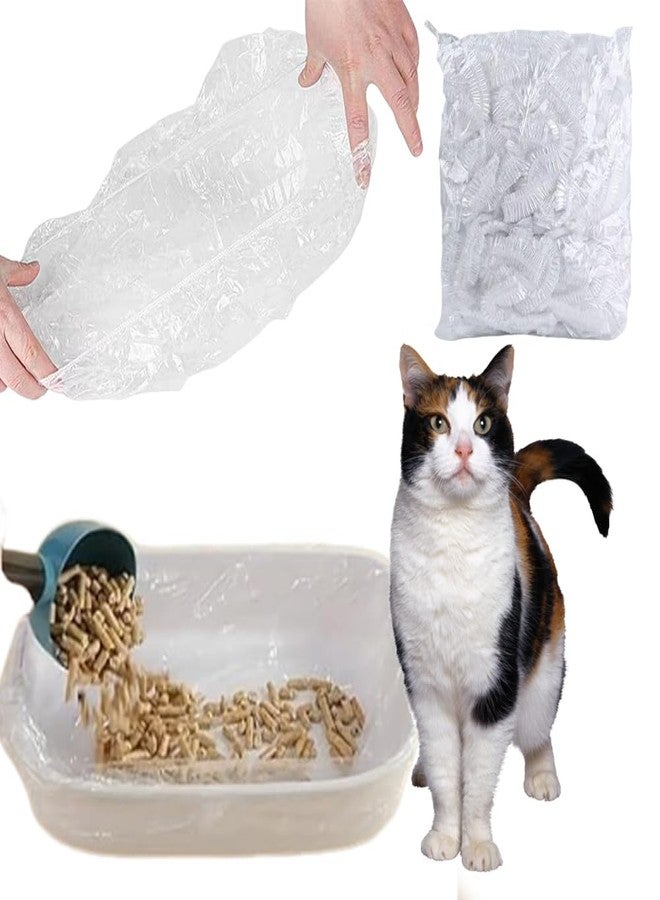 Ouliget Disposable Small Animal Litter Box Liners with Elastic,Portable Pet Waste Litter Box Tidy Bags,Universal Toilet Film Rabbit Cage Liner,100Pieces,17x8Inches - Image 1